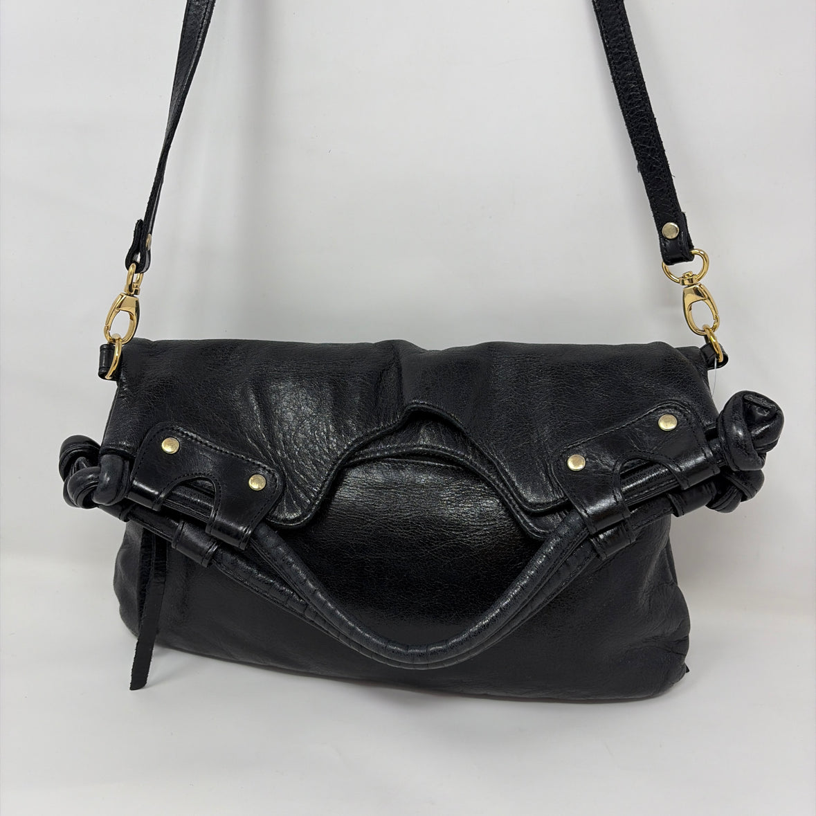 Pre-Owned Pietro Alessandro Black Leather Handbag