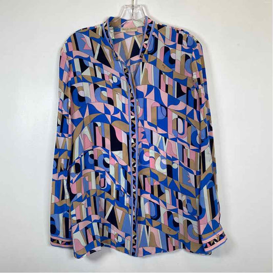 Pre-Owned Emilio Pucci Blue Silk Women Size 6/M Designer Clothes