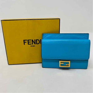 Pre-Owned Fendi Turqouise Leather Designer Wallet