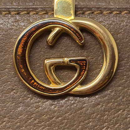 Pre-Owned Gucci Brown Leather Designer Wallet