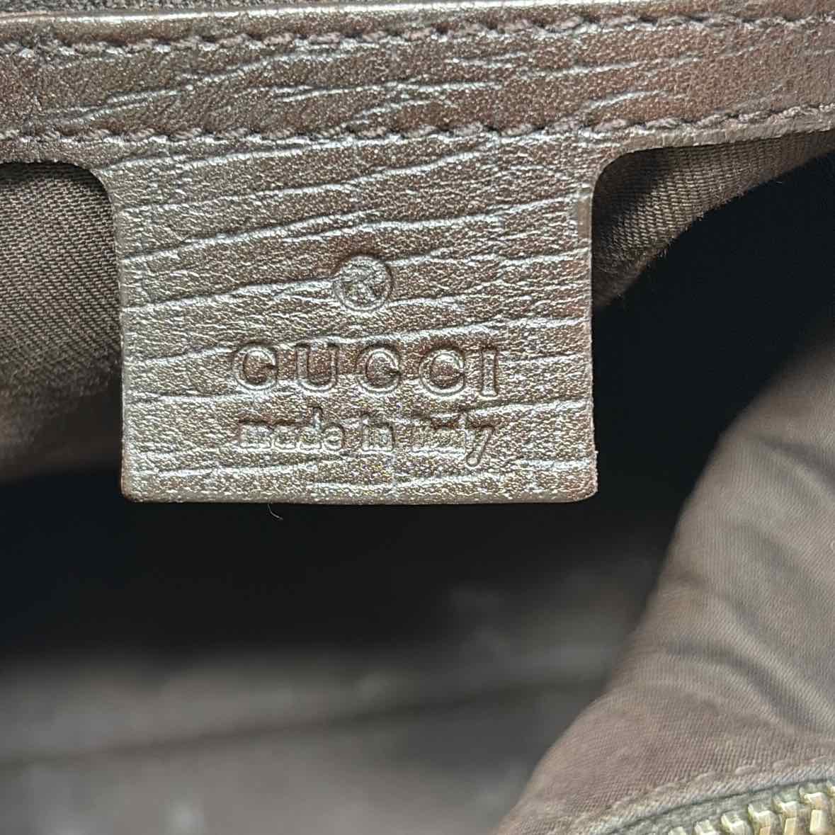 Pre-Owned Gucci Tan Fabric Designer Handbag