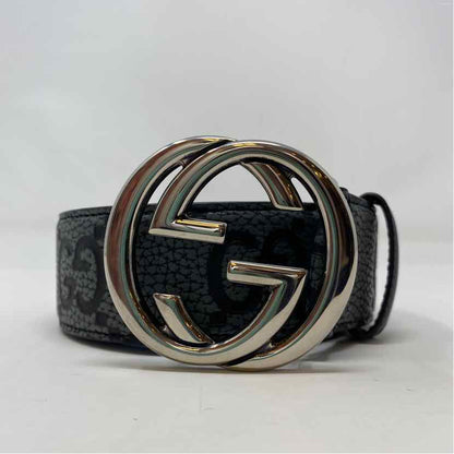 Pre-Owned Gucci Grey Leather Designer Belt