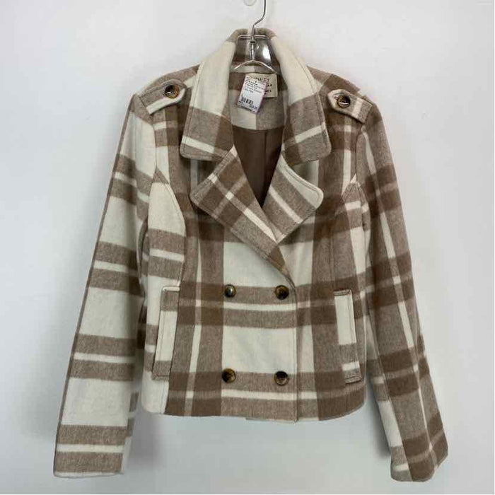 Pre-Owned Size L Ashley Outerwear Brown W/ White Jacket