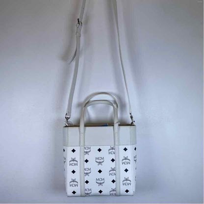 Pre-Owned MCM White Leather Designer Handbag
