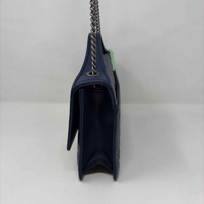 Pre-Owned Chanel Navy Leather Designer Handbag