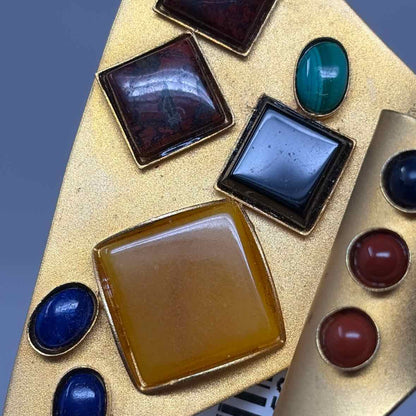 Pre-Owned G Gale Rothstein Gold Multi Stones Brooch