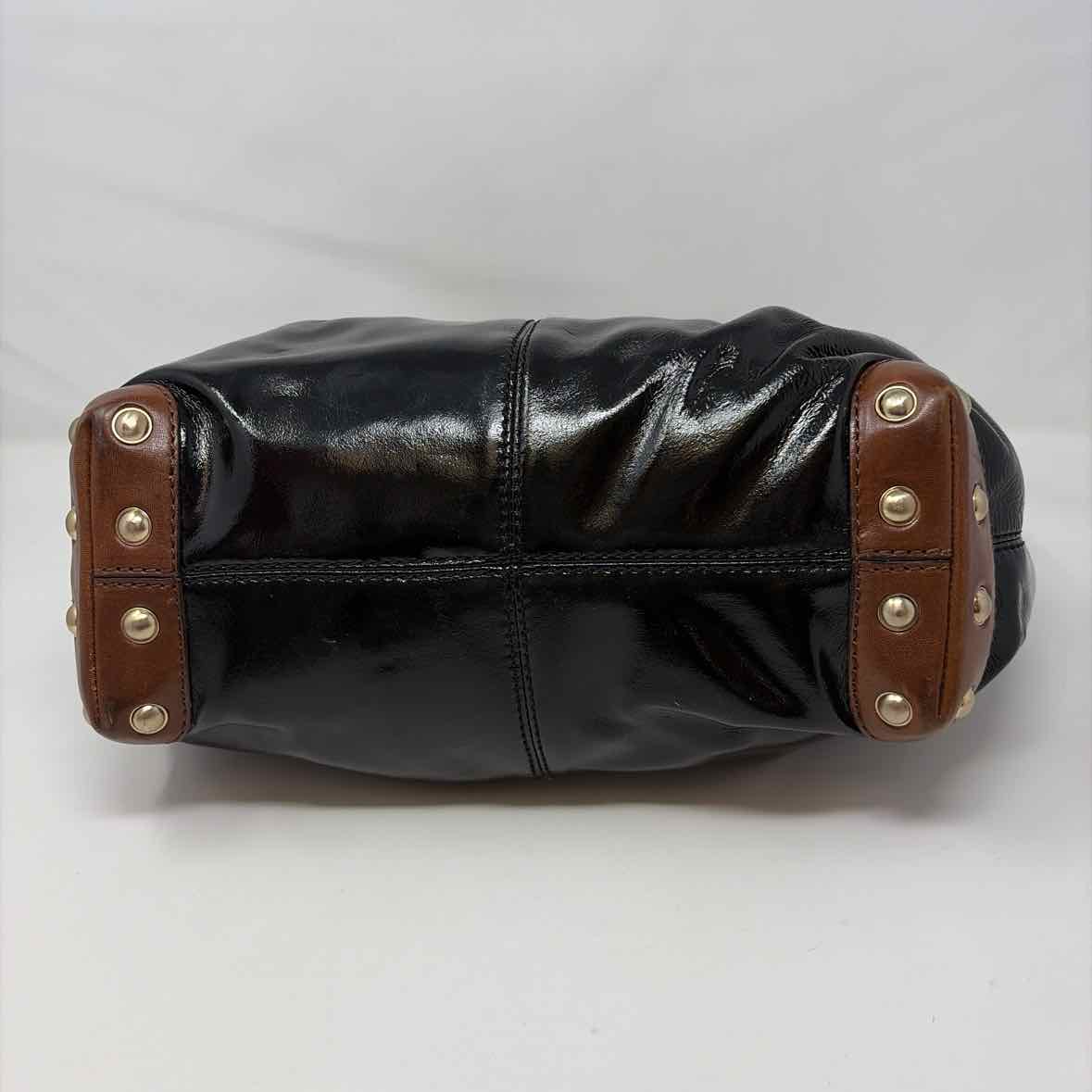 Pre-Owned Michael Kors Black/Brown Patent Handbag