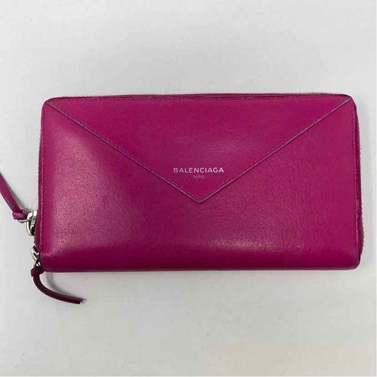 Pre-Owned Balenciaga Hot Pink Leather Designer Wallet