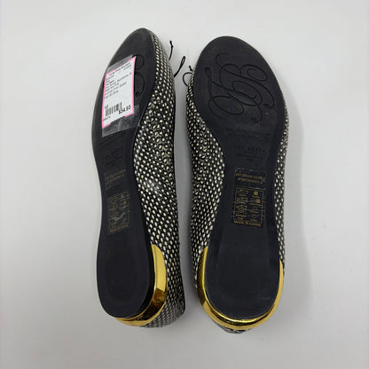 Pre-Owned Shoe Size 10 Ted Baker Black/White Flats