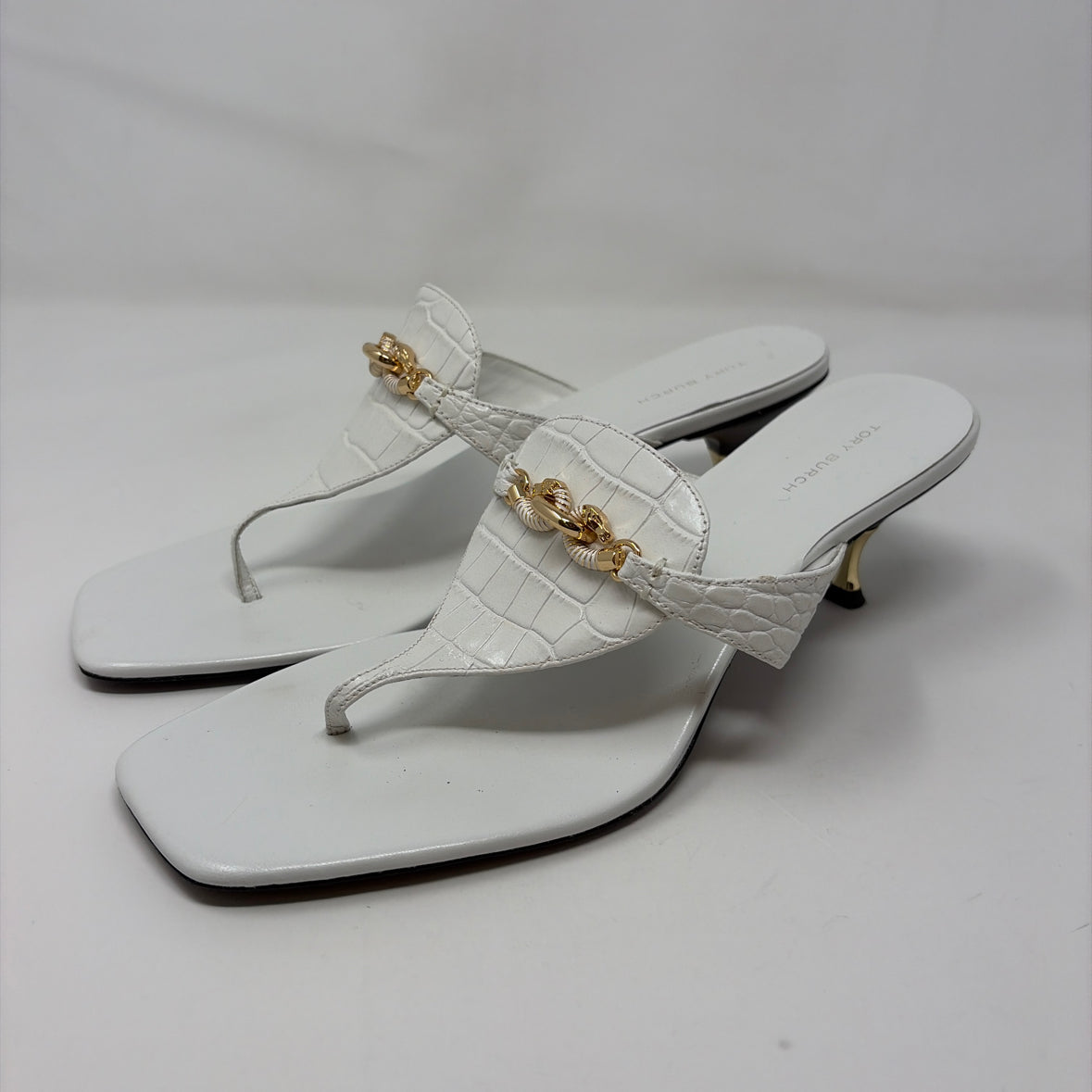 Pre-Owned Shoe Size 10 Tory Burch White Heels