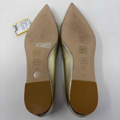 Pre-Owned Shoe Size 8 Stuart Weitzman Gold Flats