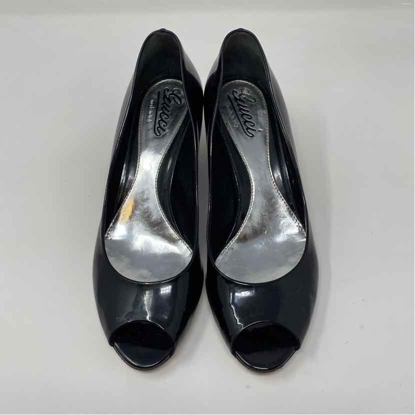 Pre-Owned Gucci Black Patent Shoe Size 7 Designer Shoes