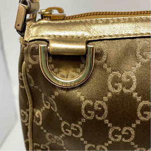 Pre-Owned Gucci Gold Nylon Designer Handbag
