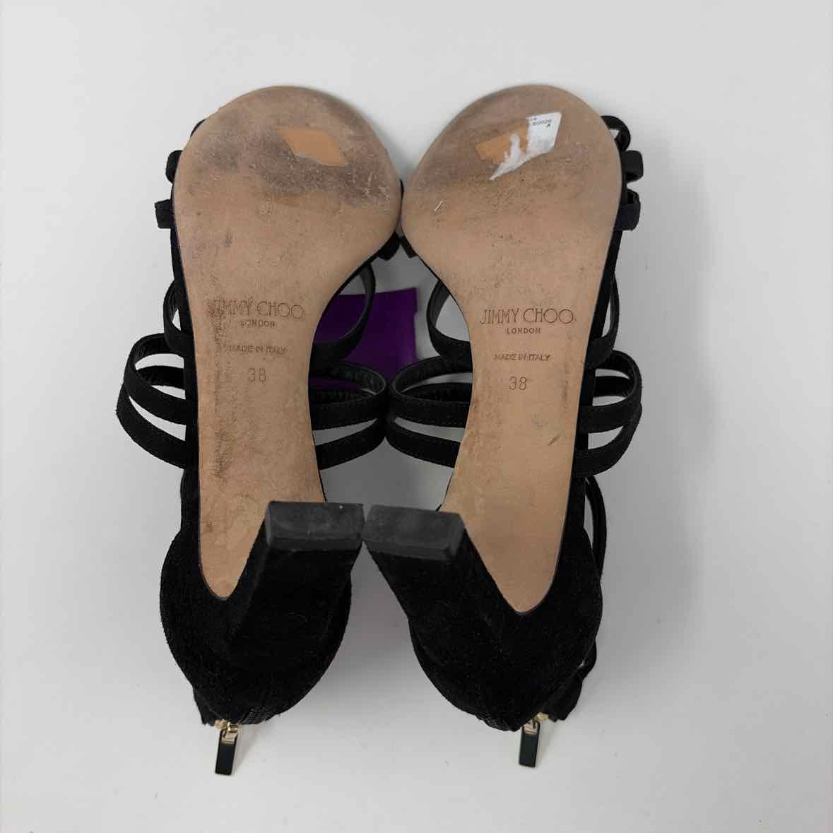 Pre-Owned Jimmy Choo Black Suede Shoe Size 7.5 Designer Shoes