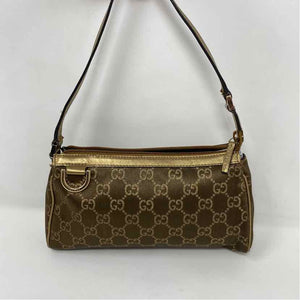 Pre-Owned Gucci Gold Nylon Designer Handbag