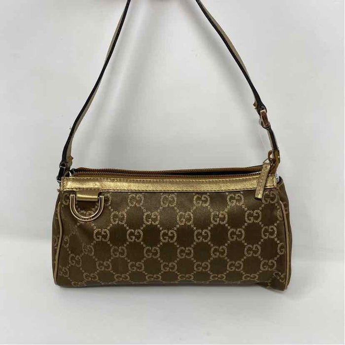 Pre-Owned Gucci Gold Nylon Designer Handbag