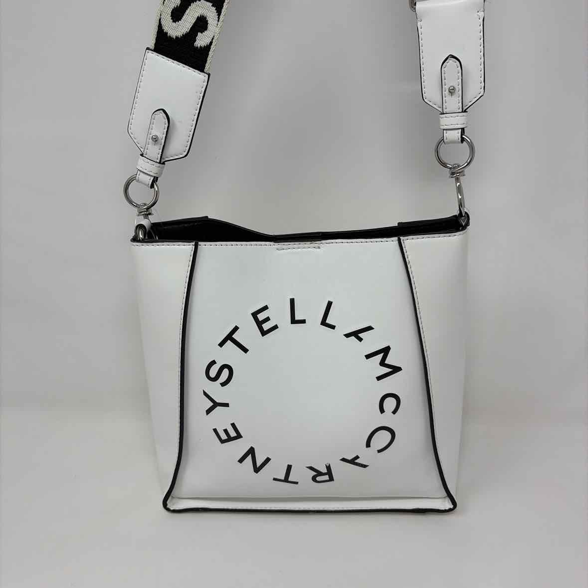 Pre-Owned Stella McCartney White/ Black Leather Designer Handbag