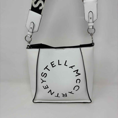 Pre-Owned Stella McCartney White/ Black Leather Designer Handbag