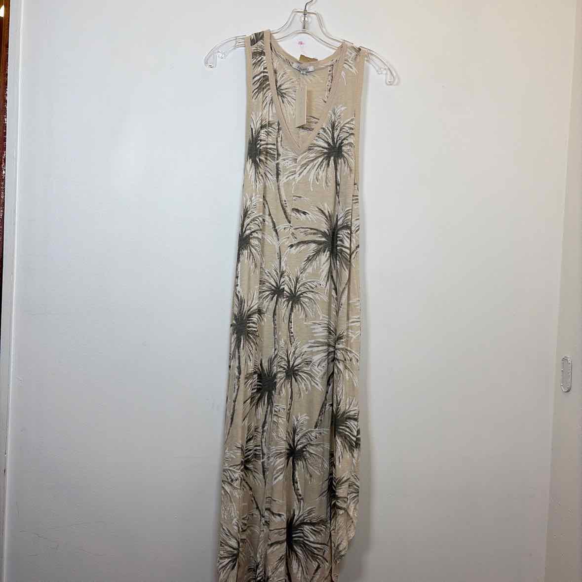 Pre-Owned Size L Z Supply Tan Print Casual Dress