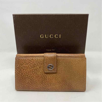Pre-Owned Gucci Brown Leather Designer Wallet