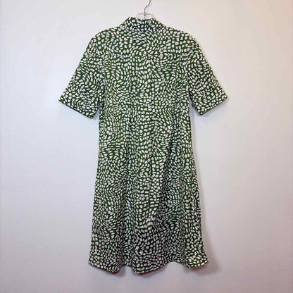 Pre-Owned Size S Chico's Green Print Casual Dress
