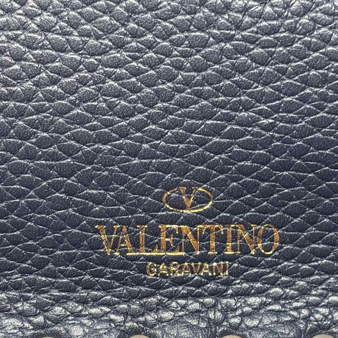 Pre-Owned Valentino Navy Leather Designer Handbag