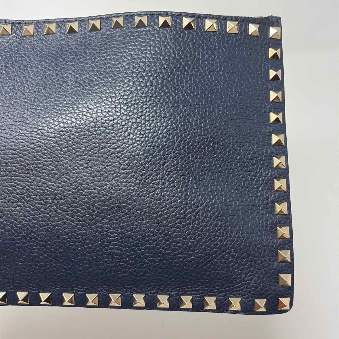 Pre-Owned Valentino Navy Leather Designer Handbag