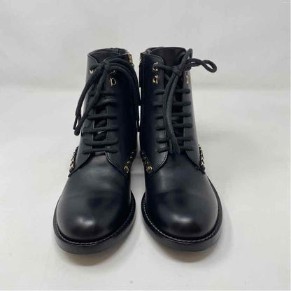 Pre-Owned Ferragamo Black Leather Shoe Size 7 Designer Shoes