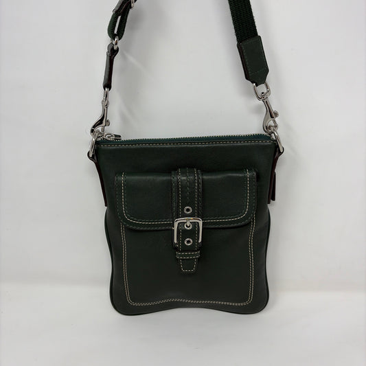Pre-Owned Coach Green Leather Handbag