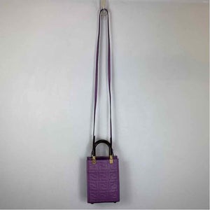 Pre-Owned Fendi Purple Leather Designer Handbag