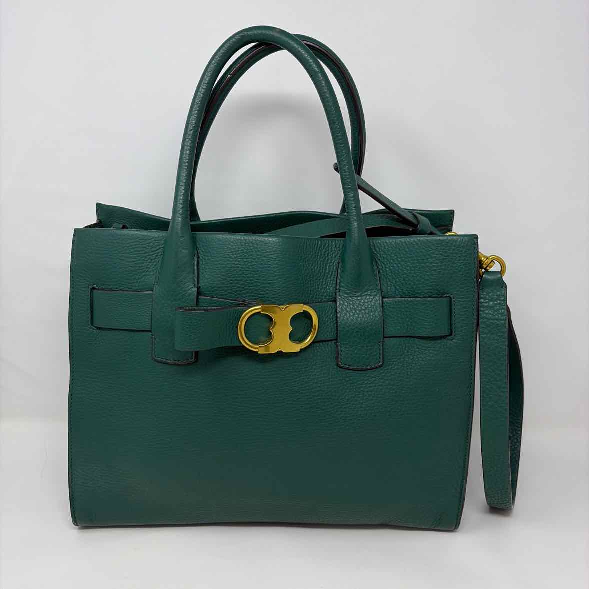Pre-Owned Tory Burch Green Leather Handbag