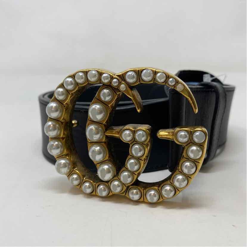 Pre-Owned Gucci Black Leather Designer Belt