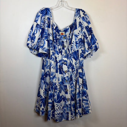 Pre-Owned Size XL Farm Rio Blue/White Casual Dress