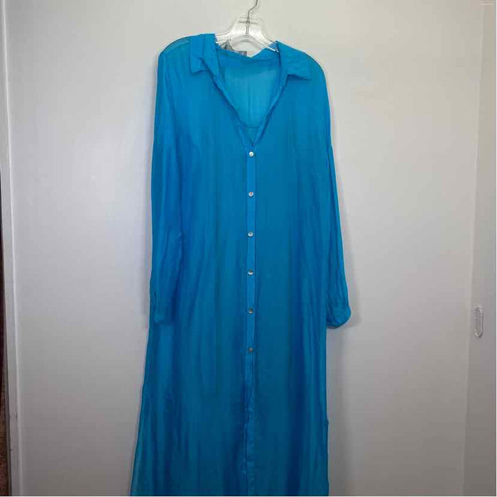 Pre-Owned Size One Size Tina Stephens Turquoise Casual Dress