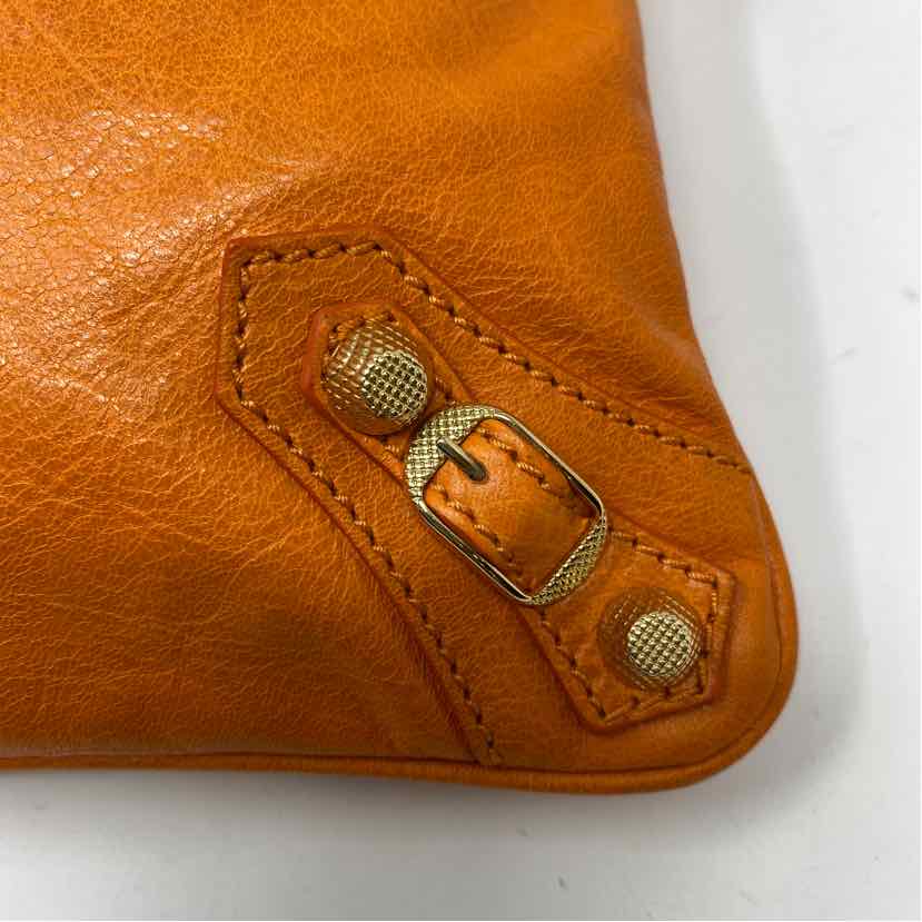 Pre-Owned Balenciaga Orange Leather Designer Handbag
