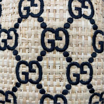 Pre-Owned Gucci Monogram Straw Designer Hats