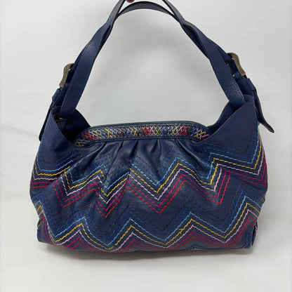 Pre-Owned Fendi Navy Leather Designer Handbag