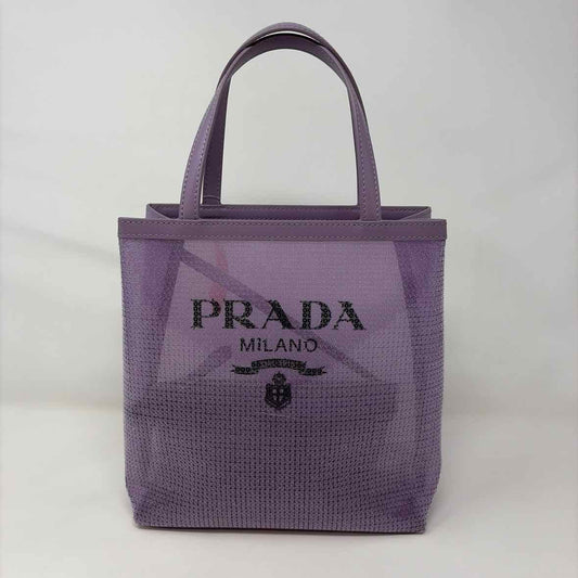 Pre-Owned Prada Purple Sequined Designer Handbag