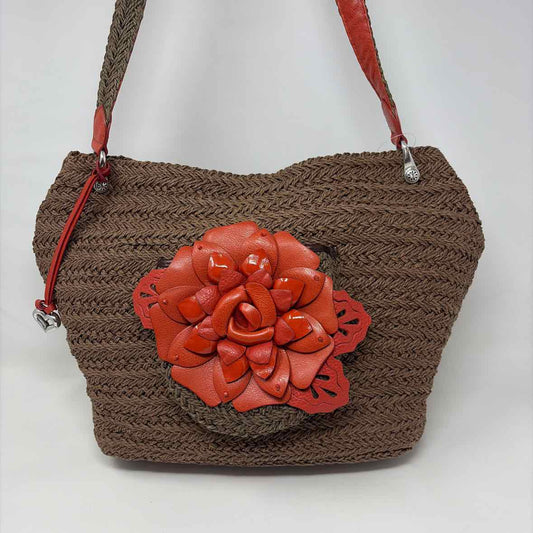 Pre-Owned Brighton Orange/Beige Woven Handbag