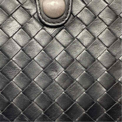 Pre-Owned Bottega Veneta Black Leather Designer Wallet