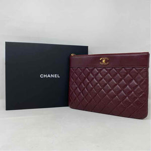 Pre-Owned Chanel Burgundy Leather Designer Handbag