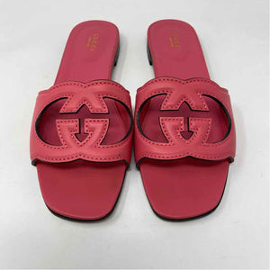 Pre-Owned Gucci Pink Leather Shoe Size 8 Designer Shoes