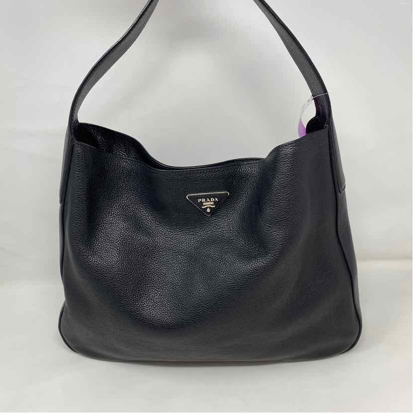 Pre-Owned Prada Black Leather Designer Handbag