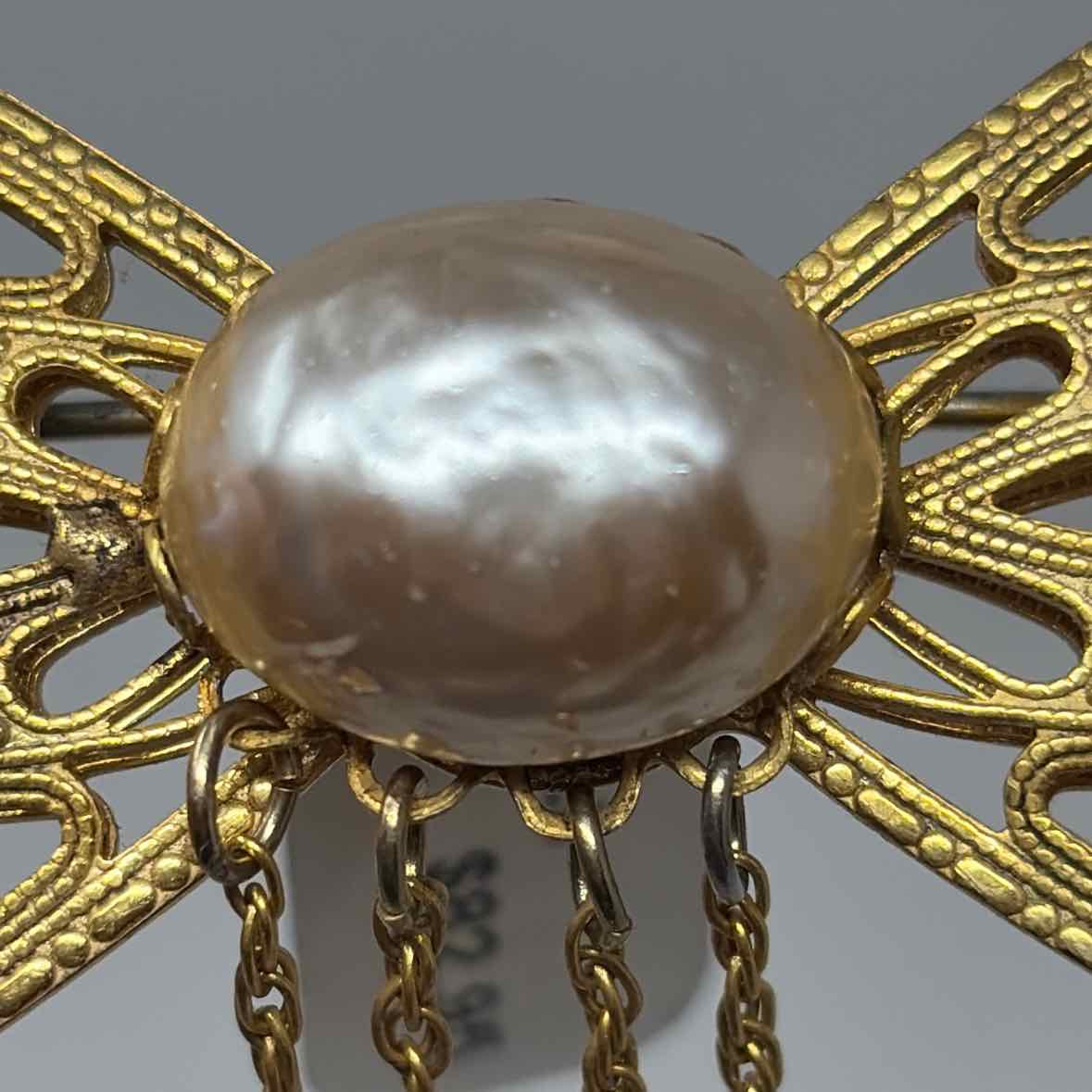Pre-Owned Miriam Haskell Gold Multi Pearls Brooch
