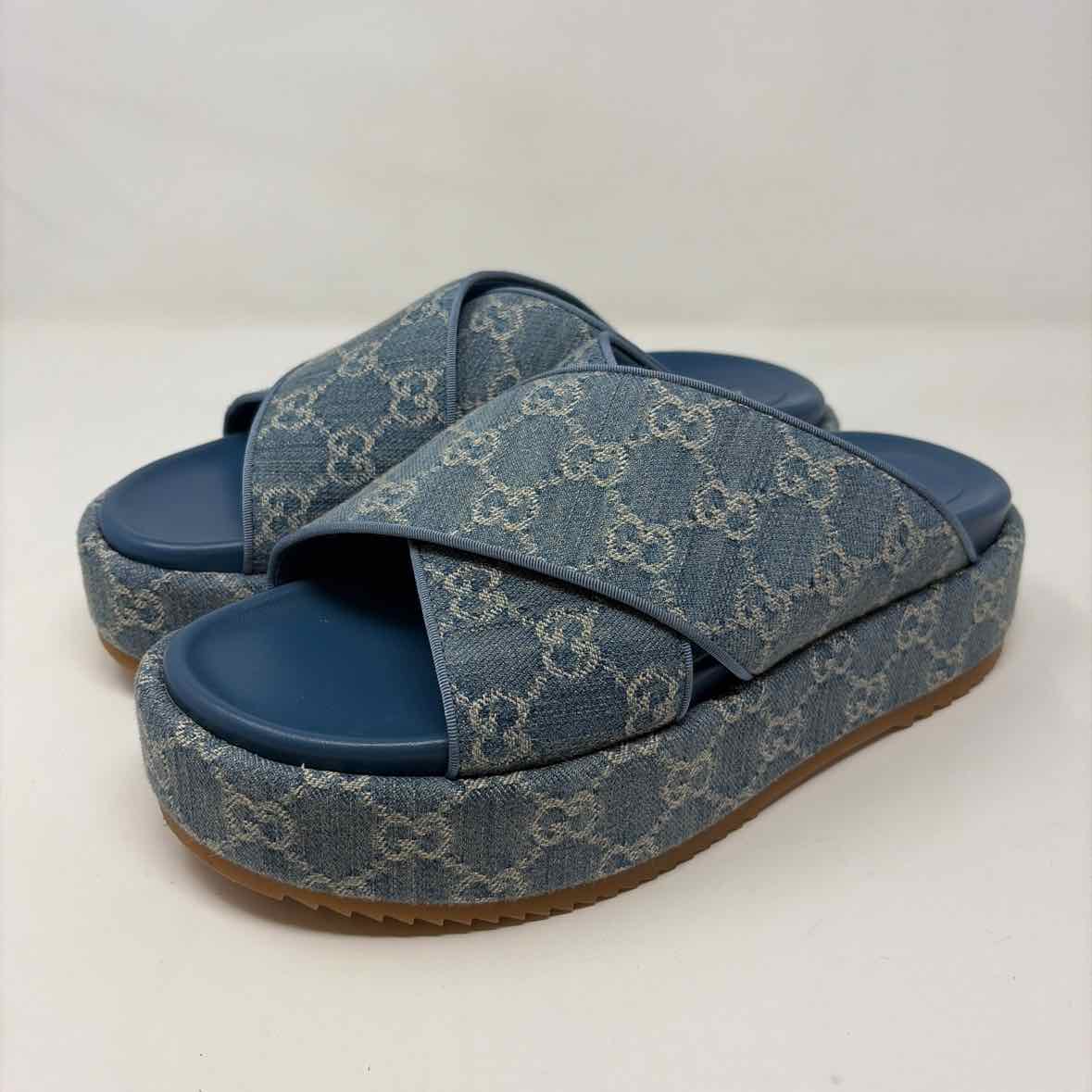 Pre-Owned Gucci Denim Canvas Shoe Size 10 Designer Shoes