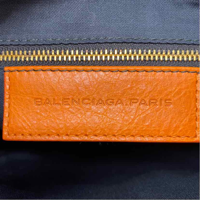 Pre-Owned Balenciaga Orange Leather Designer Handbag