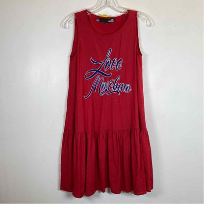 Pre-Owned Size 6 Love Moschino Red/ Blue Casual Dress