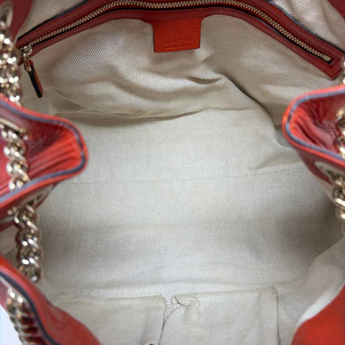 Pre-Owned Gucci Orange Leather Designer Handbag