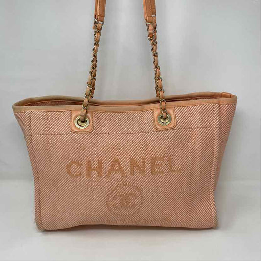 Pre-Owned Chanel Orange Canvas Designer Handbag