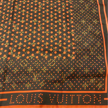 Pre-Owned Louis Vuitton Brown Silk Designer Scarf